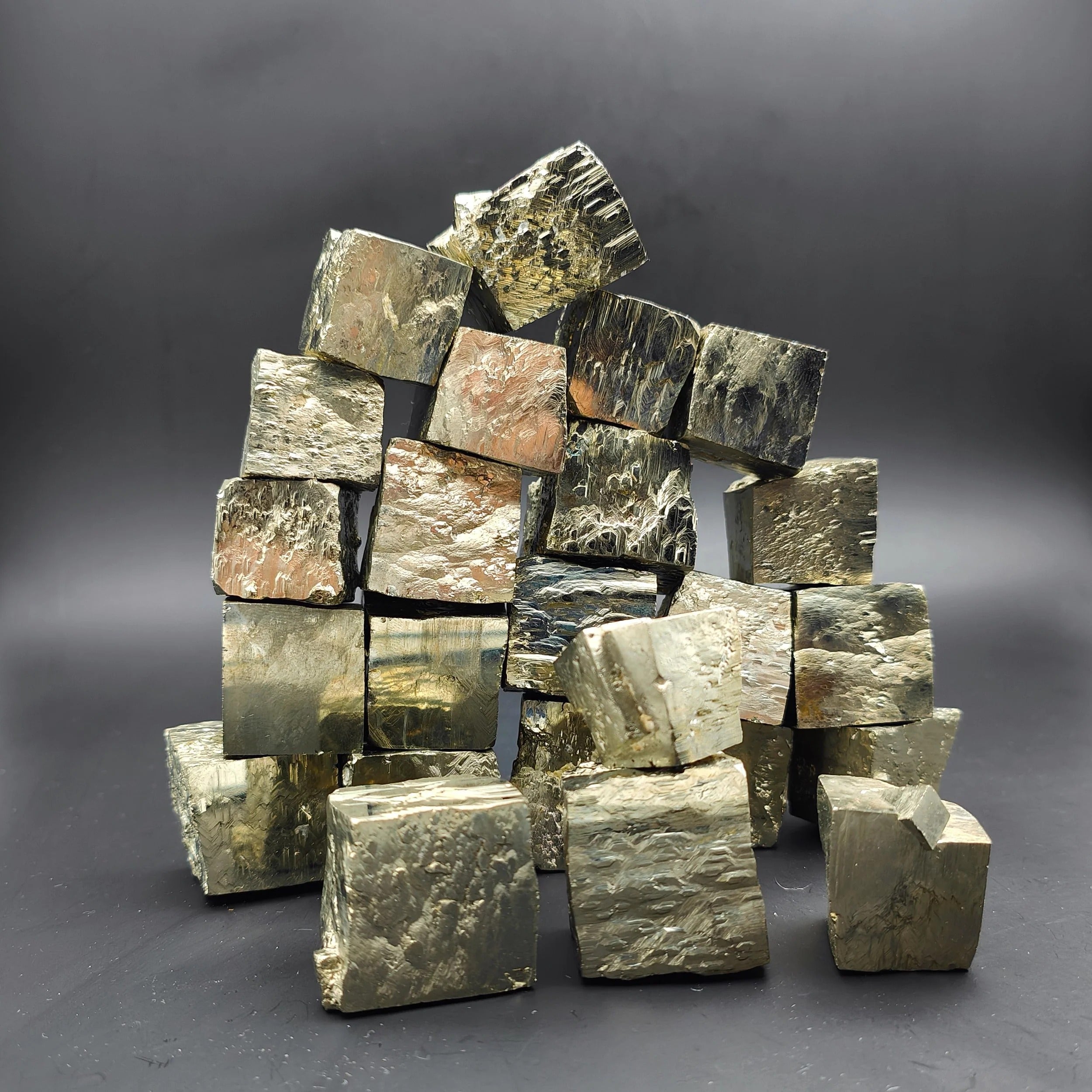 PYRITE CUBES – Natural Golden & Twined Cubic Pyrite from Spain