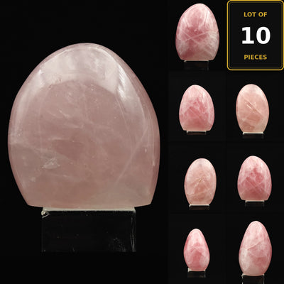 Rose Quartz tumbled stone with flat polished face, lighter pink tone